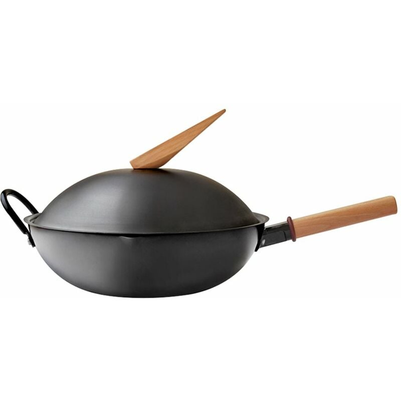 

Sarten antiadherente de piedra medica espesante de 32 CM, wok multiusos para freir bistec para panqueques para cocina de induccion de Gas