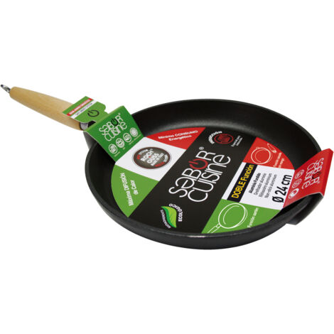 Sartén de aluminio fundido con mango de madera 20cm