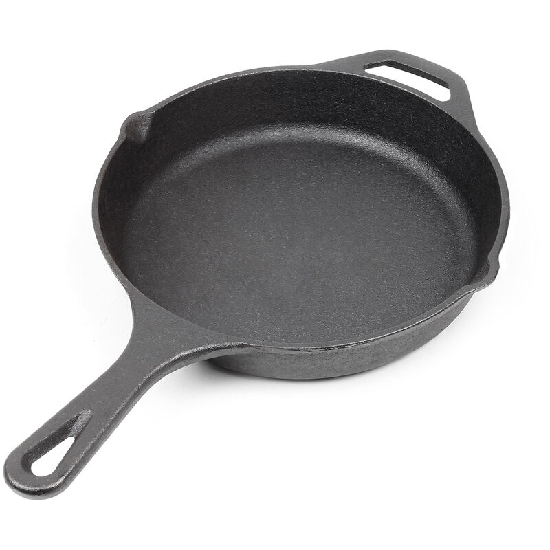 

Sartén de hierro fundido Ø25cm para todo tipo de cocinas mango y hendidura de vertido, antiadherente
