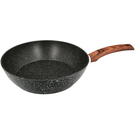 Sarten Honda Aluminio Forjado Antiadherente Acabado Piedra Ø 28 x 7,5 cm. Mango Engomado