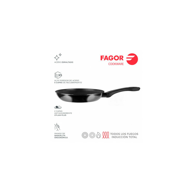 Sarten Indutherm Negra Acero Aisi 430 Fagor 20X4,5Cm