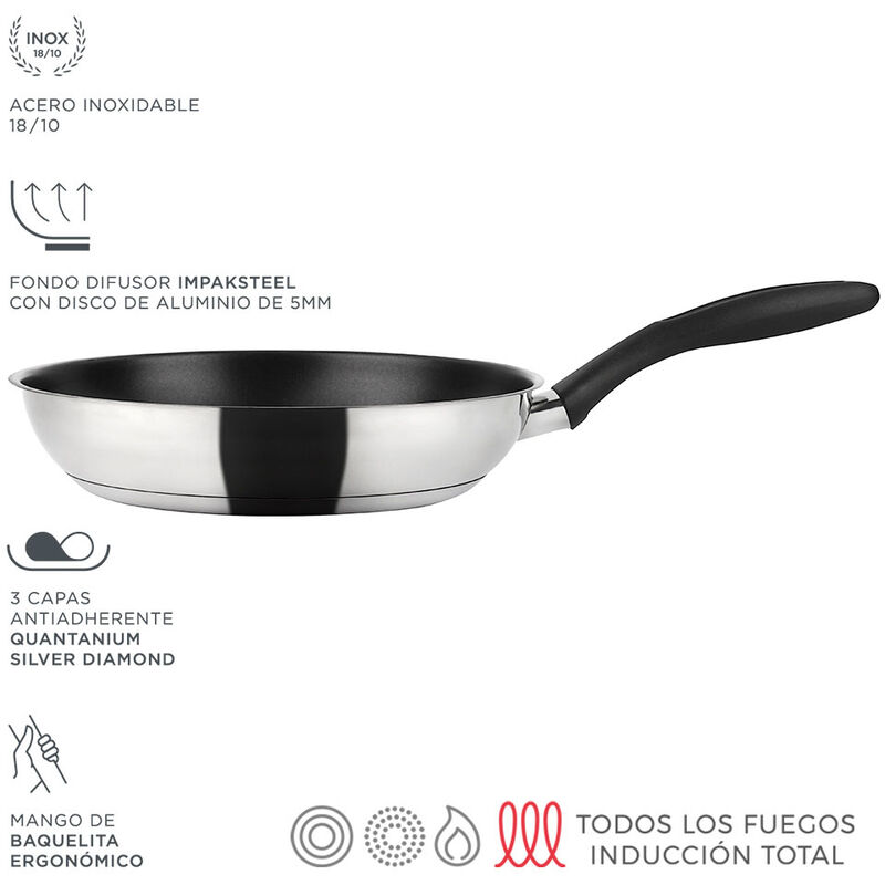 

Sarten inoxtherm ø28cm acero inoxidable 18/10 - Fagor