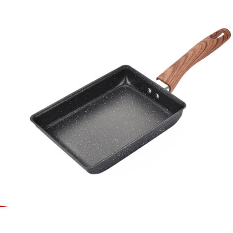 Sartén para tamagoyaki, sartén para tortilla japonesa, sartén para huevos, sartén sin aceite, sartén antiadherente para tortilla, Yuzishao rectangular