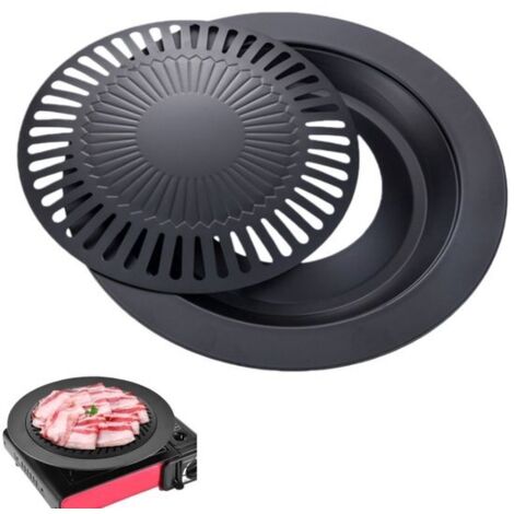 Sartén redonda antiadherente para barbacoa sin humo - 1 pieza - Utensilios de cocina - Ideal para comidas familiares y picnics - 32 × 32 × 2,6 cm