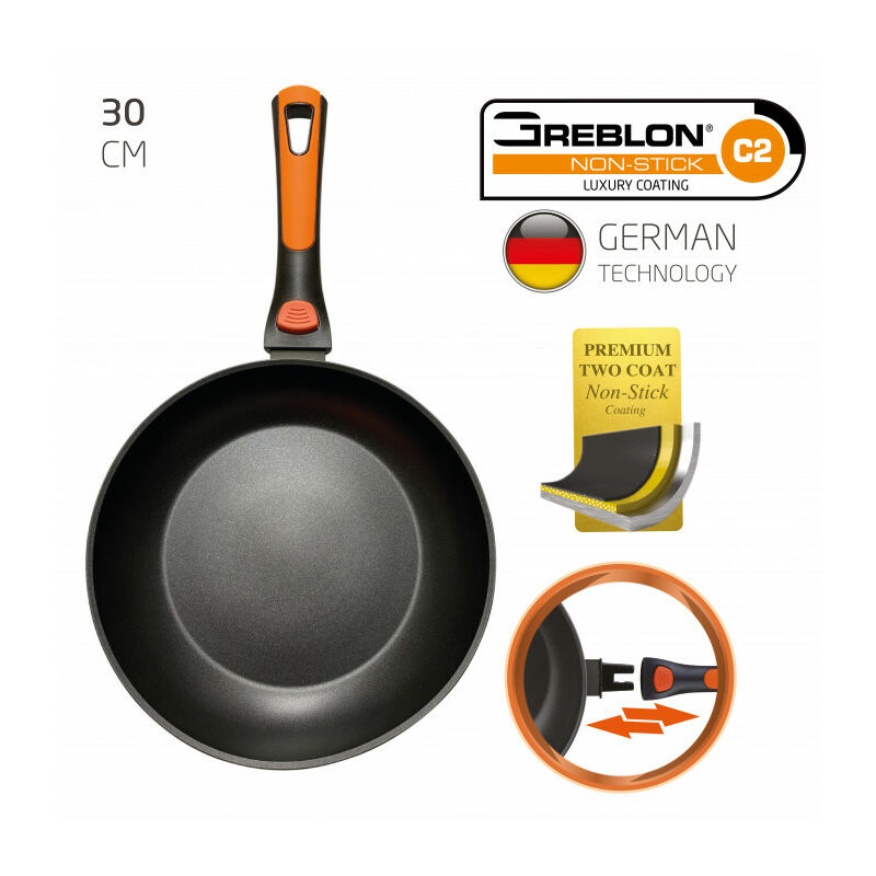 

Sartén con mango desmontable Ø 30 cm con antiadherente Geblon Eco PFOA free