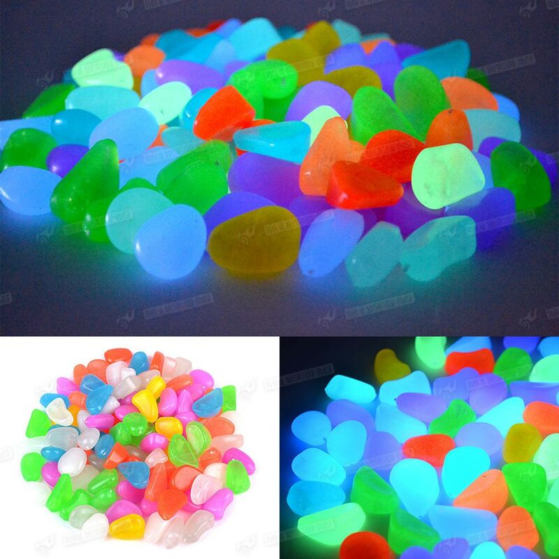 Image of Stickerslab - Sassi luminosi in resina fotoluminescente multicolor per arredo Numero Pezzi - 100 sassolini