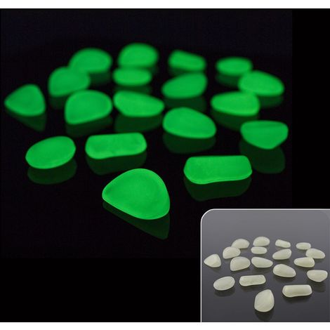 Sassolini luminosi in resina fotoluminescenti colore verde 50/100 pezzi Numero Pezzi - 100 sassolini