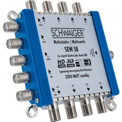Sat-Multischalter - 5 auf 8, eco passiv, Betrieb ohne Strom- anschluss