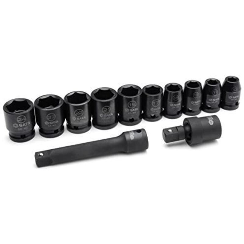 Lot De 12 Douilles À Chocs Sata 1/2'', St09009sj