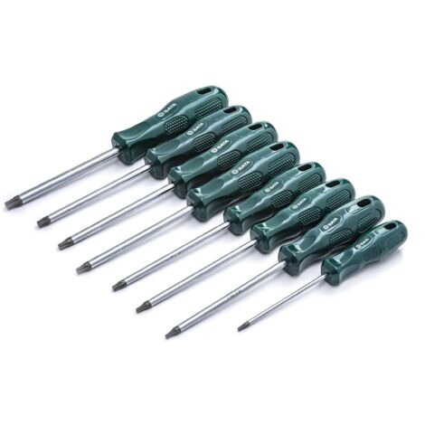 SATA ST09305SJ Set de Torx-Schraubendreher de Acetat A-Serie mit ergonomischen grünen Griffen und Klingen de Stahl de Legierung stark und langlebig, 8 Stck.