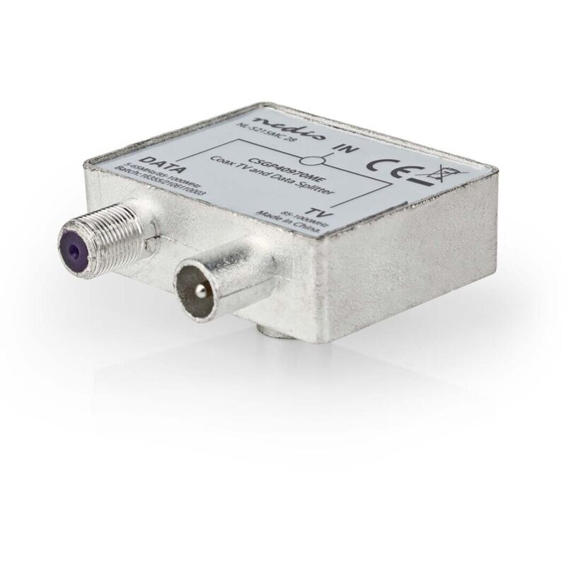 Northix Satelliten - Antennenadapter F Hona Iec Koax Hane Iec Koax Hona Nickel Platerad 75 Ohm Rak Metall Silber 1 St Schloss