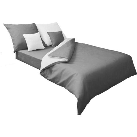 Satin Bettwäsche 160x200 DOUBLE FACE Grautöne
