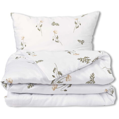 Satin Bettwäsche Set 220x200 EXKLUSIV Helles Blumenmuster