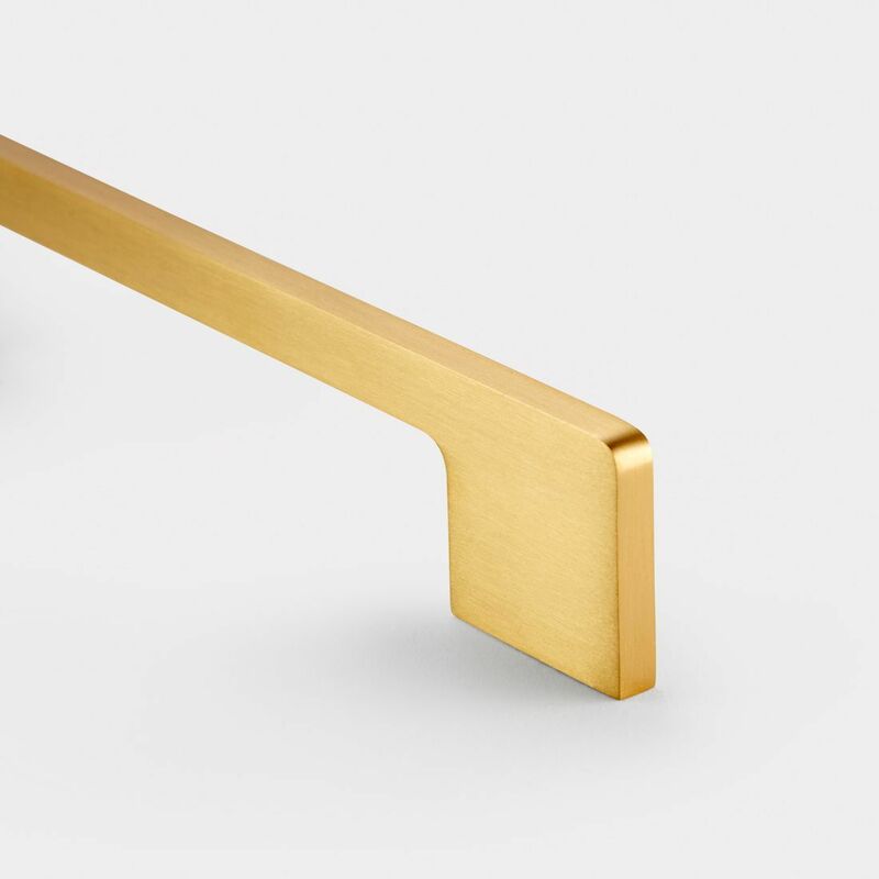 Se Home - Satin Brass Slimline Square Cabinet Pull Handle - Solid Brass - Hole Centre 320mm