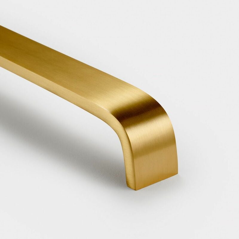 Se Home - Satin Brass Wide Curved Cabinet d Bar Handle - Solid Brass - Hole Centre 128mm