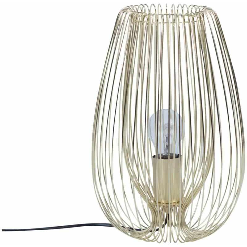 Satin Gold Wire 60W E27 Table Lamp