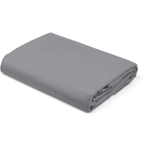 Satin Spannbettlaken 160x200 Flach, Grau