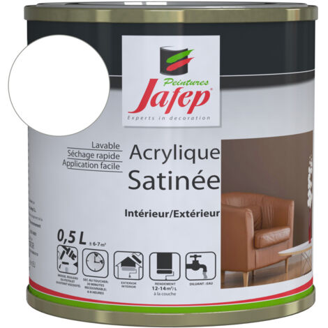 Satinierte Acrylfarbe Weiß pro Jafep  0,5 L