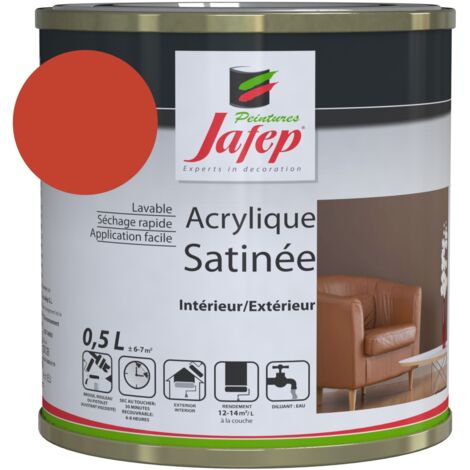 Satinierte leuchtend rote Acrylfarbe Jafep  0,5 L