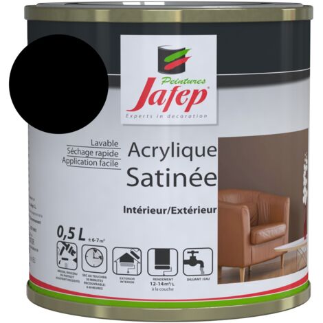 Satinierte schwarze Acrylfarbe Jafep  0,5 L