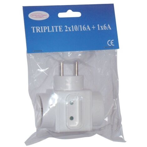 Satiplugs France Multiprise triplite blanc 2x16A 1x6A