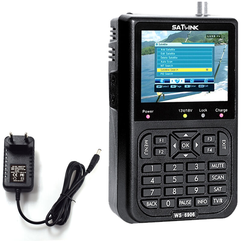 SATLINK WS6906 3,5-Zoll-LCD-Display Daten Digitaler Satellitensignalsucher,EU-Stecker