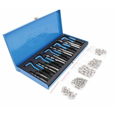 Satra Kit reparacion de Rosca helicoil M5, M6, M8, M10,M12 131 Piezas reparador