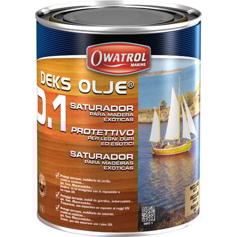 Saturador de madera exótica - ambientes marinos Owatrol DEKS OLJE D.1 Incoloro 1 litro