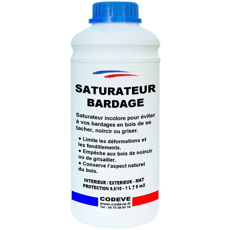 Saturateur Bardage - 1 l - Codeve Bois - Pour La Protection D'un Bardage En Pin, Sapin, épicéa Ou Mélèze.