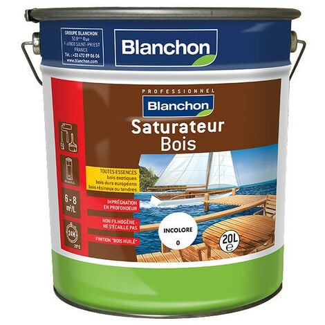 Saturateur bois Blanchon incolore 20L prêt à l'emploi avec protection anti-UV