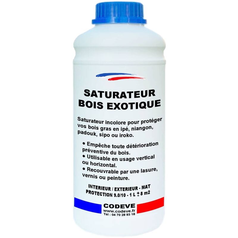 Saturateur Bois Exotique - 1 l - Codeve Bois - Pour La Protection D'un Bois Exotique En Ipé, Teck, Sipo Ou Iroko.