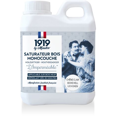 Saturateur bois monocouche déperlant - 10L Mat Chêne Clair - Protection terrasse UV et intempéries - L'imperméable 1919 by Mauler