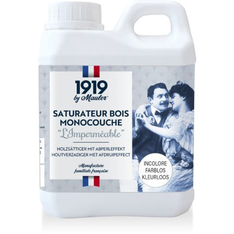 Saturateur bois monocouche déperlant - 10L Mat Incolore - Protection terrasse UV et intempéries - L'imperméable 1919 by Mauler