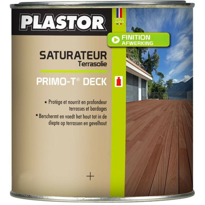 Saturateur bois Plastor primo-t deck huile naturelle de protection des terrasse et bardage Conditionnement: 5 Litres - Teinte: incolore