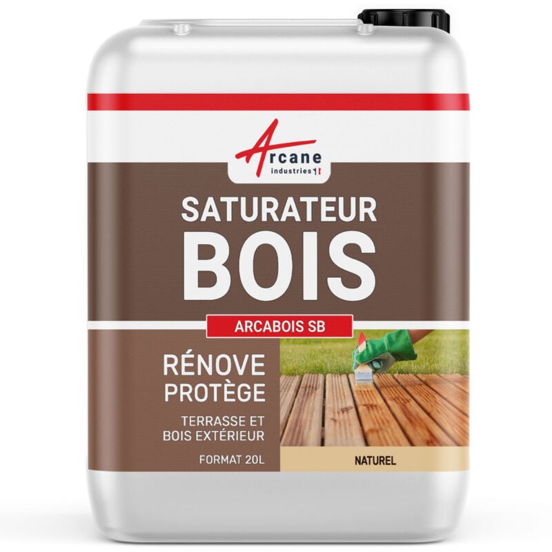 Arcane Industries - Saturateur Bois pour terrasse, bardage extérieur : arcabois sb - 20 l (jusqu'à 100 m²) Naturel - Incolore
