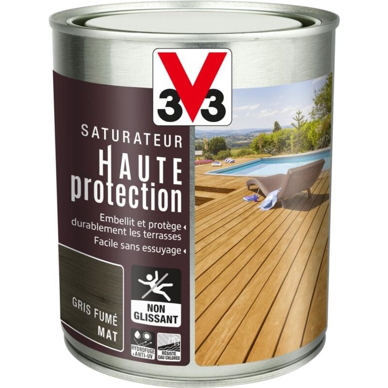 Saturateur Haute protection V33 Gris fumé Mat 1L