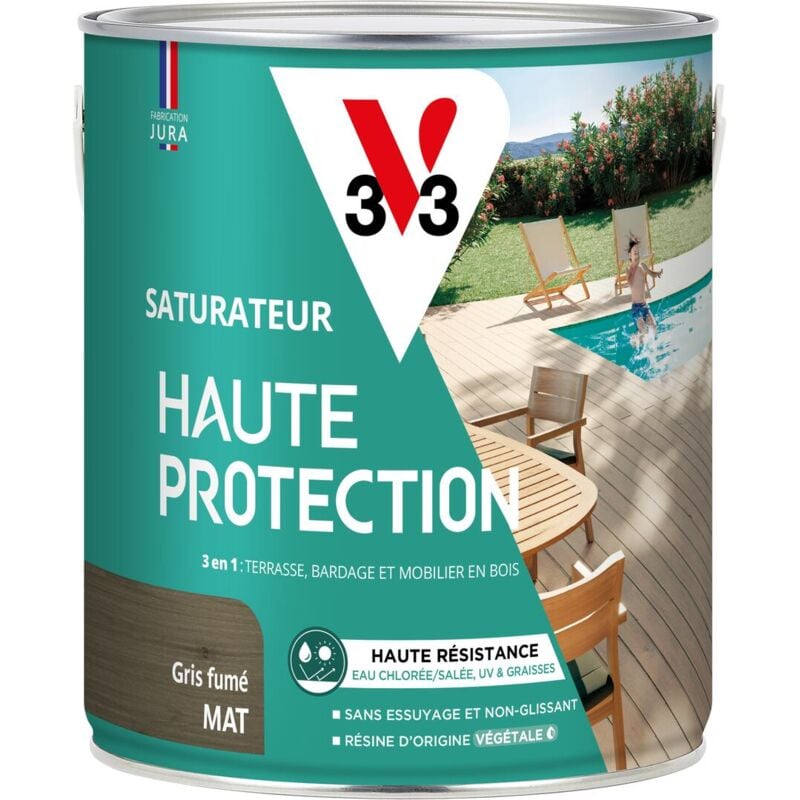 Saturateur Haute Protection Biosourcé V33 gris fumé Mat - 2,5L