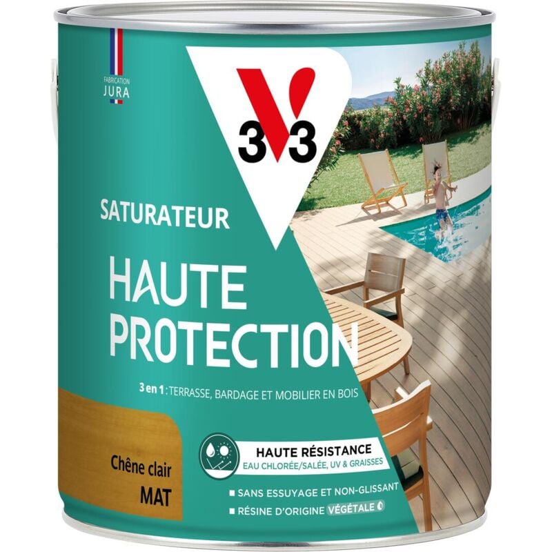 V33 - Saturateur Haute Protection Biosourcé chêne clair Mat - 2,5L