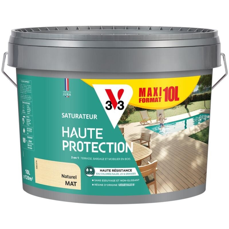 V33 - Saturateur Haute Protection Biosourcé naturel Mat 10L