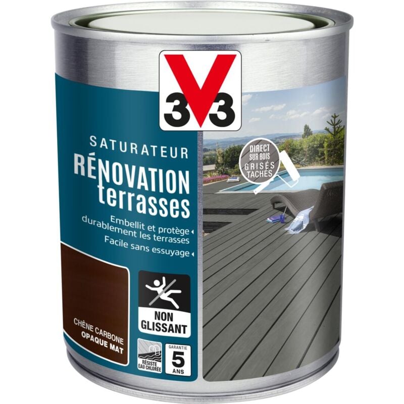 Saturateur Rénovation terrasses V33 Chêne Carbone 1L