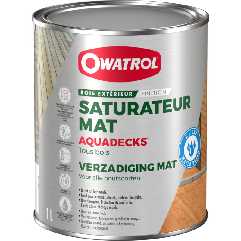 Saturateur bois à l'eau Owatrol aquadecks® Sable 1 litre