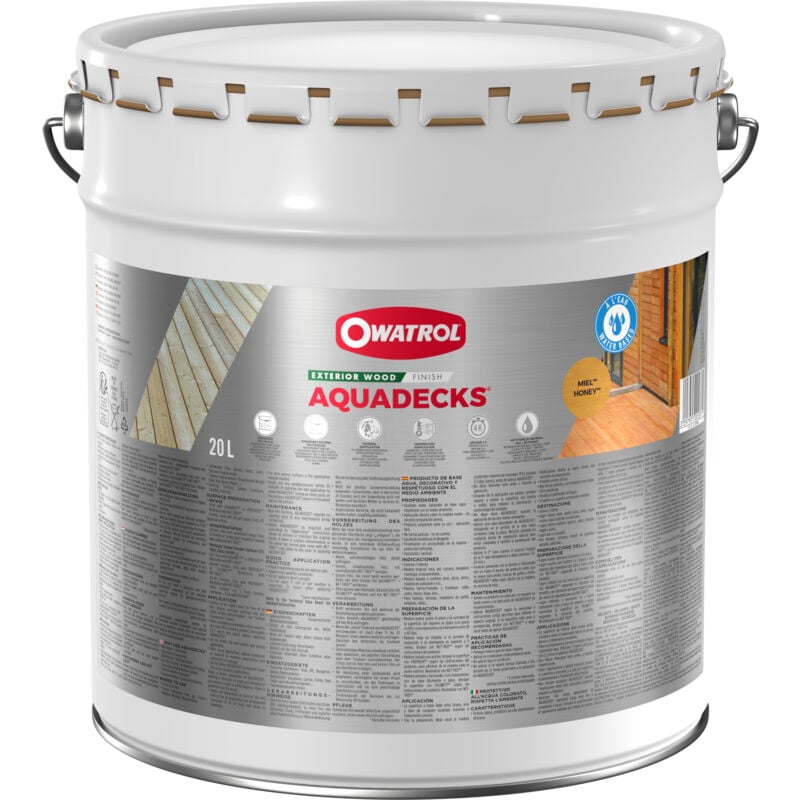 Owatrol - Saturateur bois à l'eau aquadecks® Miel (ow24) 20 litres
