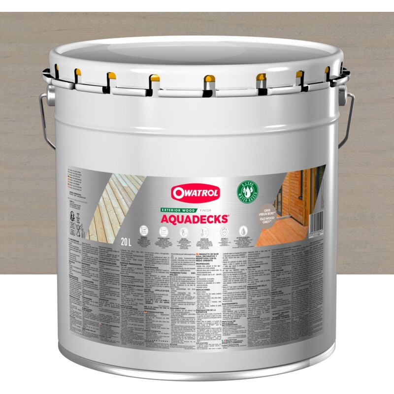 Owatrol - Saturateur bois à l'eau aquadecks® Gris vieux bois (ow41) 20 litres