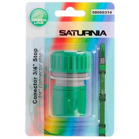 Saturnia 8060314 Conector Manguera Plastico 3/4 Con Stop Blister