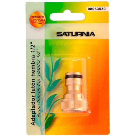 SATURNIA Adaptador Manguera Laton 1/2" Hembra, Adaptador Grifo, Conector Grifo A Conector Rapido