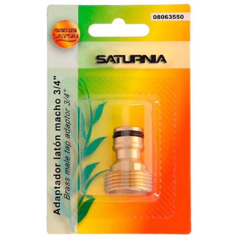 SATURNIA adaptador manguera laton  3/4 macho , Adaptador manguera laton.  - Medida: 3/4 macho.- Realizado en latón.- Ideal para sus trabajos de jardineria.-