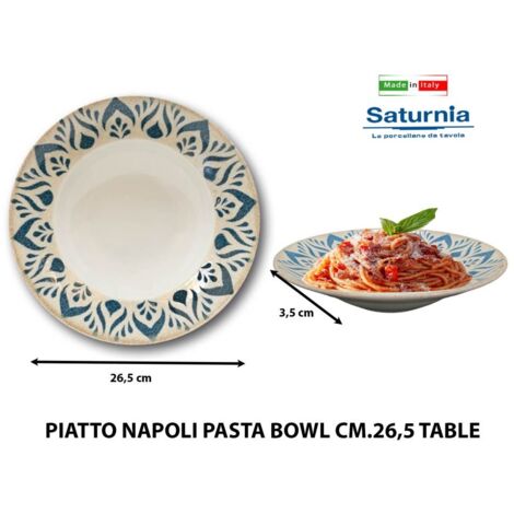 Saturnia Collezione Table Pasta Bowl D 26,5 Cm H 5 Cm Porcellana Napoli Decorata