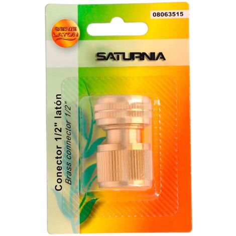 SATURNIA Conector Manguera Laton 1/2" Hembra, Adaptador Grifo, Conector Grifo A Conector Rapido