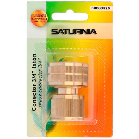 SATURNIA Conector Manguera Laton 3/4" Hembra, Adaptador Grifo, Conector Grifo A Conector Rapido