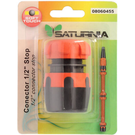 SATURNIA - Conector Manguera Soft-Touch 1/2 Con Stop